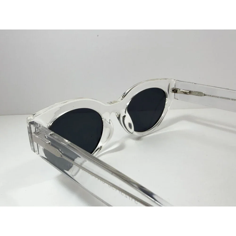 Valerie Spencer VS9457 Women's Cat Eye Sunglasses Clear Crystal Frame Grey Lens